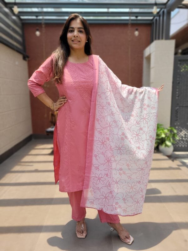 Heavy Chikankari Work Cotton 3PC Set