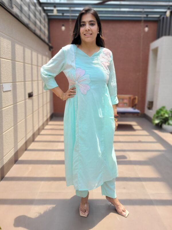 Mal Cotton 2PC Set with Applique and Handwork