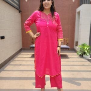 Pure Cotton 2PC Set with Zari