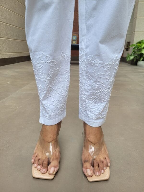 Chikankari Handwork Cotton Lycra Trousers