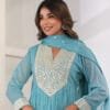 Mal Cotton Gown Set with Mirror Work