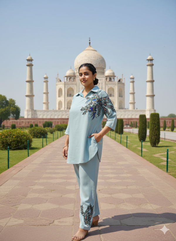 Premium Rayon 2PC Set with Madhubani Embroidery