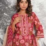 Pure Cotton 3PC Suit with Zari