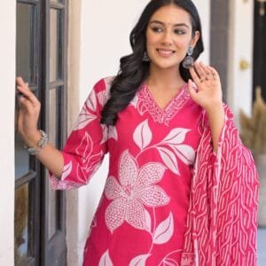 Pure Cotton V-Neck 3PC Set
