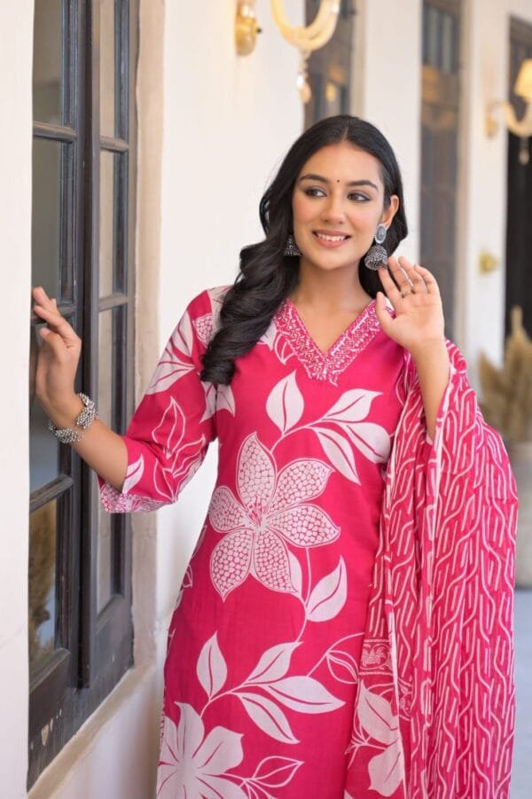 Pure Cotton V-Neck 3PC Set