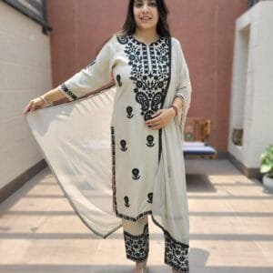 Premium Rayon Chikanari 3PC Set for Women