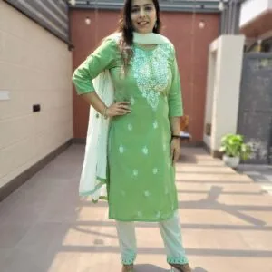 Heavy Chikankari Cotton Kurta Set
