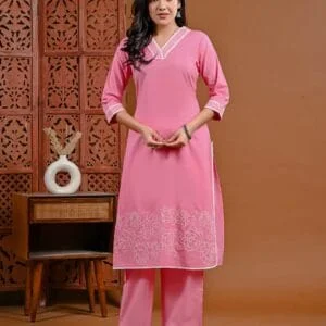 Pure Cotton V-Neck Palazzo Set