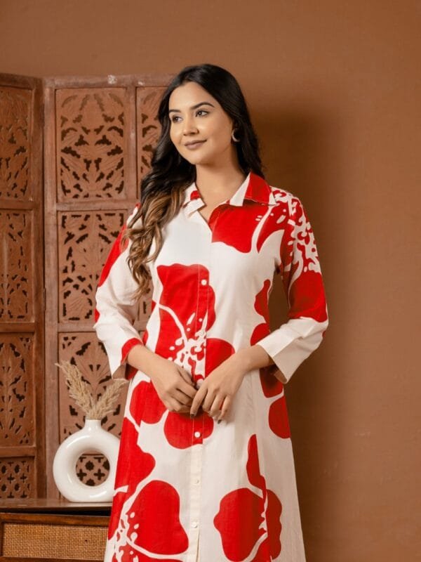 Pure Cotton A-Line Middy Gown