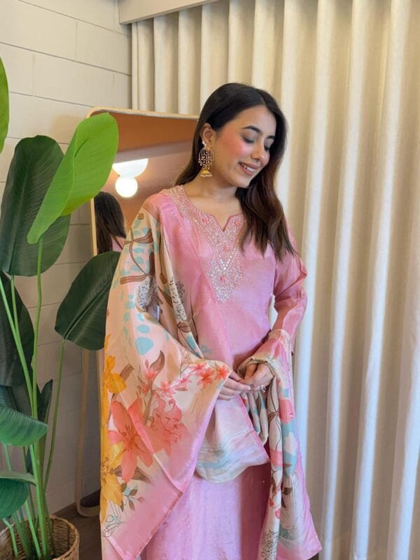 Tissue Shimmer Party Wear Suit