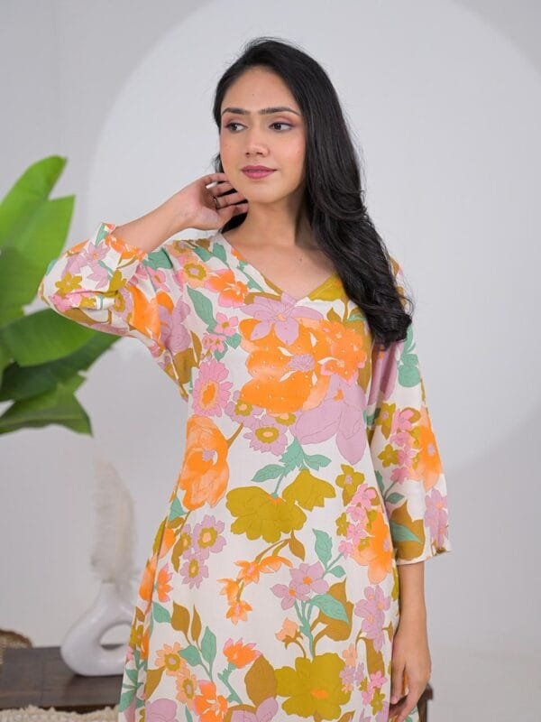 Premium Rayon Short Kurta with Farsi Salwar