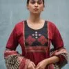 Cotton Suit with Kantha Mirror and Applique Work