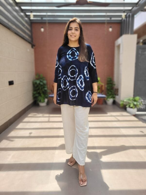 Rayon Crush Tunic with Bobbin Lacing