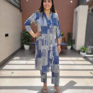 Rayon Co-ord Set with Dori Work