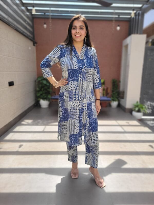 Rayon Co-ord Set with Dori Work