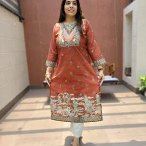Cotton Kurta with Pichwai Print