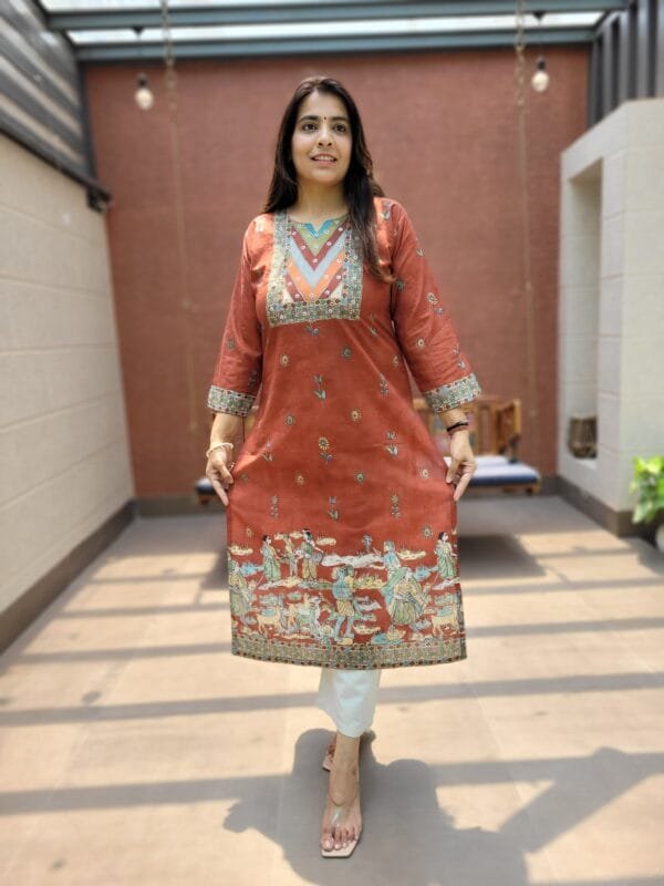 Cotton Kurta with Pichwai Print