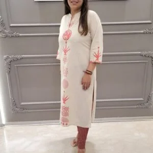Cotton Flex Kurti with Handblock Print
