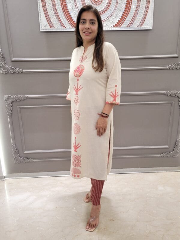Cotton Flex Kurti with Handblock Print