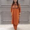 Cotton 2PC Set with Front and Back Embroidery