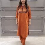 Cotton 2PC Set with Front and Back Embroidery