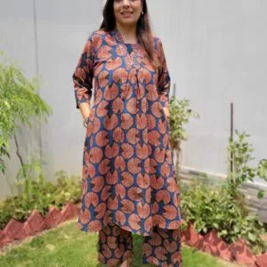 A-Line Cotton 2PC Set with Thread & Sequin Work