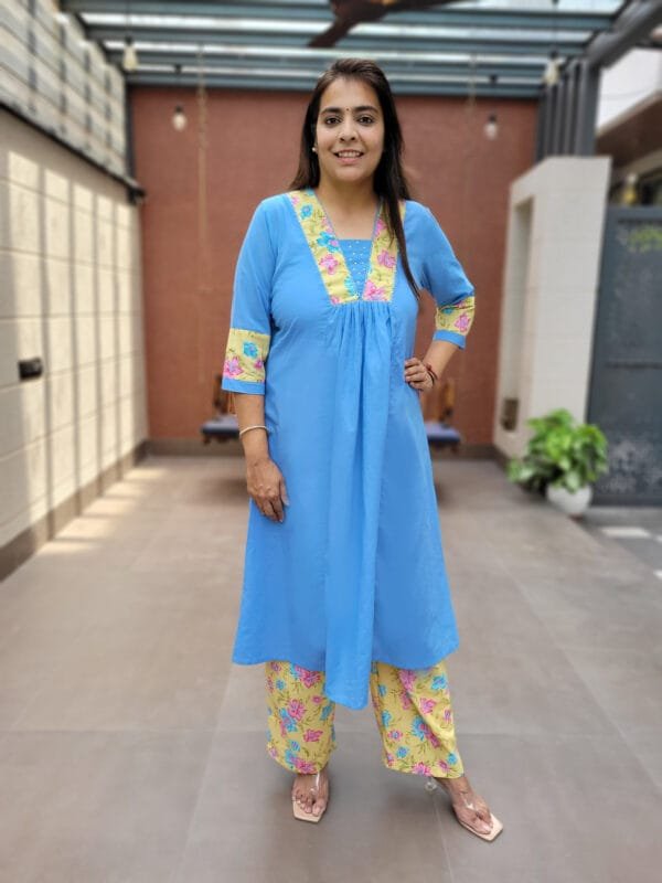 Cotton 2PC Set with A-Line Kurta