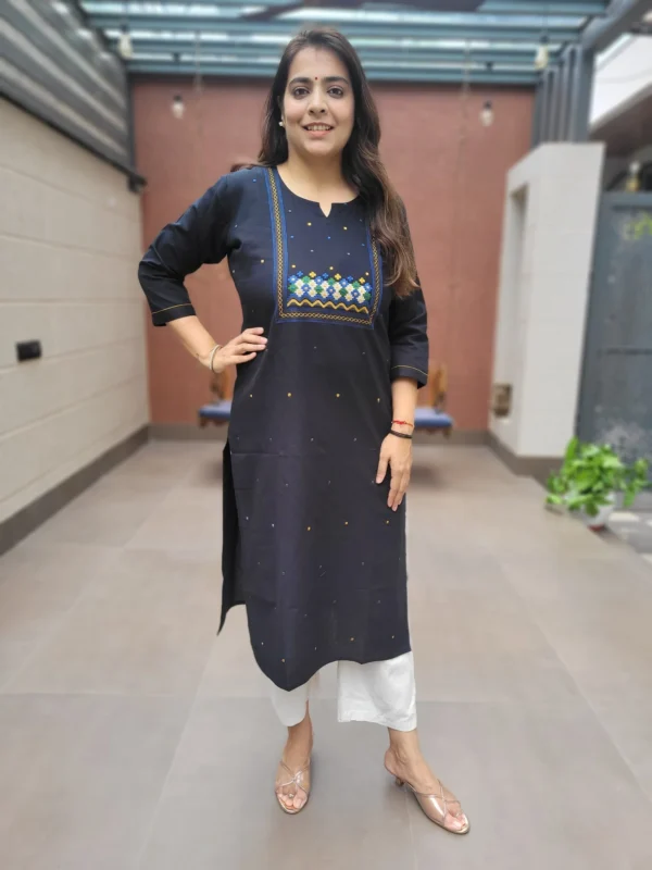 Cotton Flex Embroidered Kurta for Women