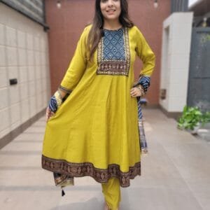 Modal Muslin Anarkali 3PC Set