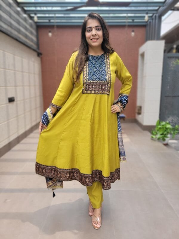 Modal Muslin Anarkali 3PC Set