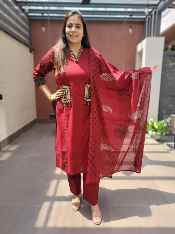 Cotton 3PC Set with Embroidered