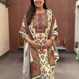 Elegant Ikkat Print Kurta Set
