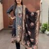 Natural Crepe with Badla & Mirror Work