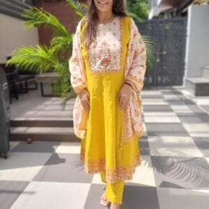 Handcrafted Cotton Anarkali Set