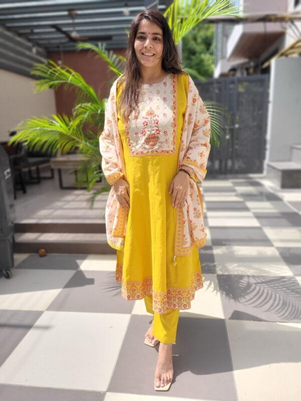 Handcrafted Cotton Anarkali Set