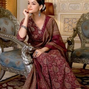 Cotton Angrakha Anarkali 3PC Set