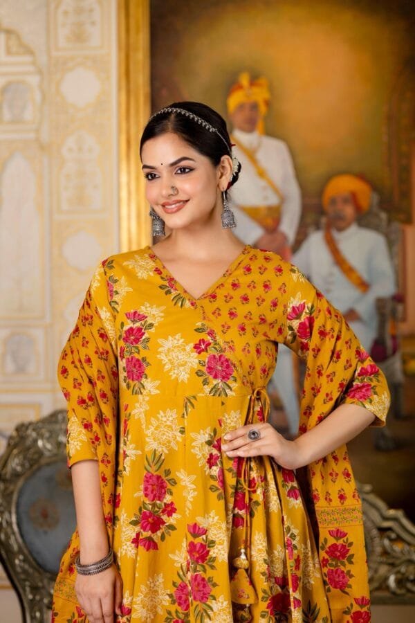 Angrakha Anarkali Set in Pure Cotton