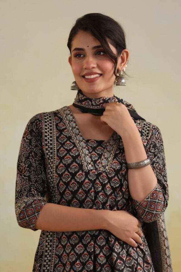 Cotton Suit with Ajrakh Print