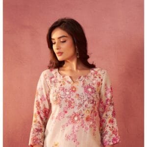 Linen Kurta with Delicate Work