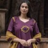 Elegant Cotton Suit with Kantha