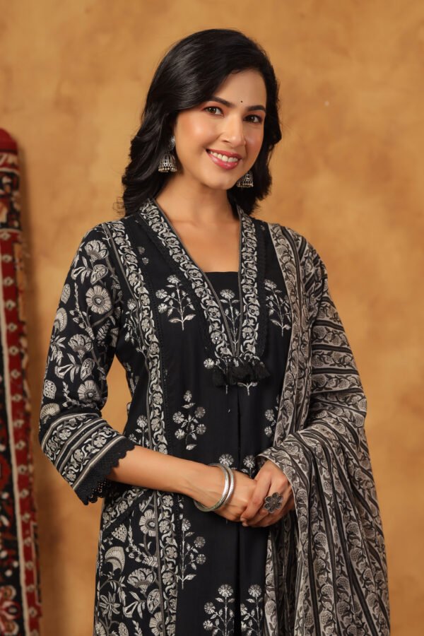 Cotton 3pc Set with Zari & Mirror Work