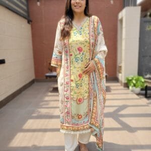 Pure Muslin 3PC with Digital Print