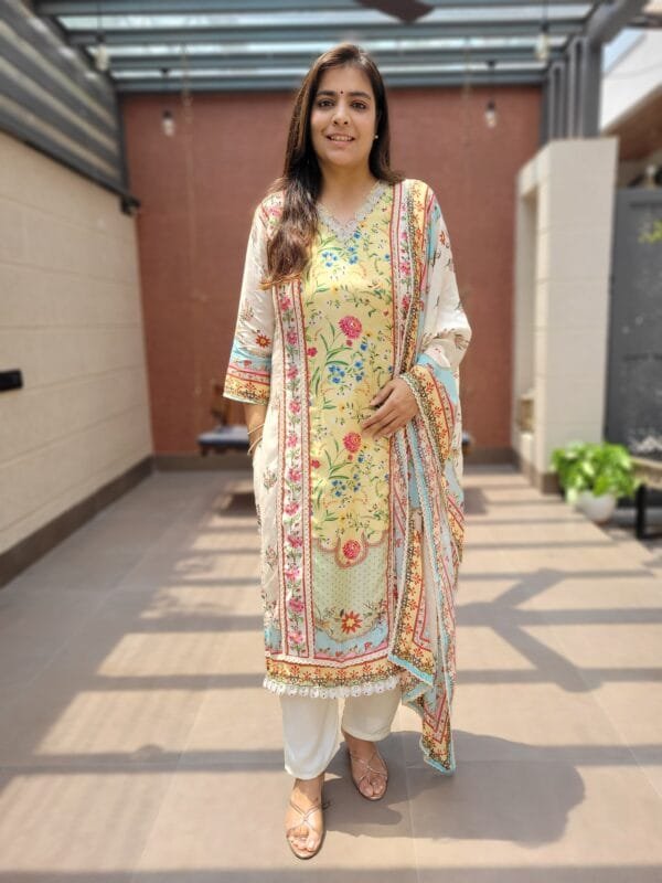 Pure Muslin 3PC with Digital Print