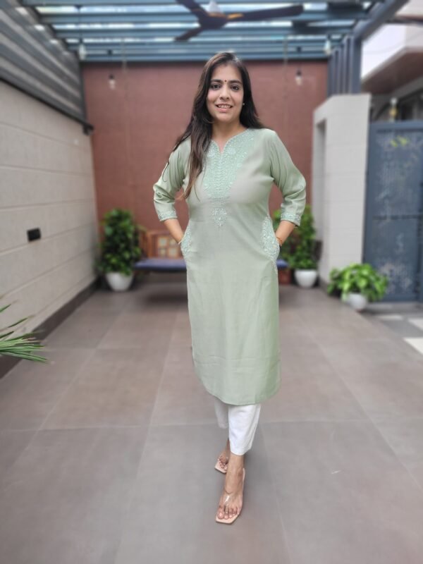 Roman Silk Kurta with Yoke