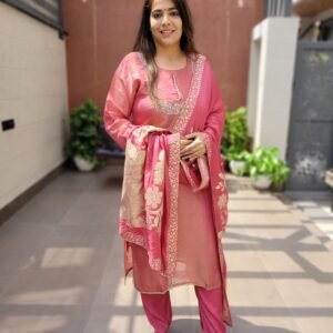 Tissue Shimmer Zari Work 3PC Set