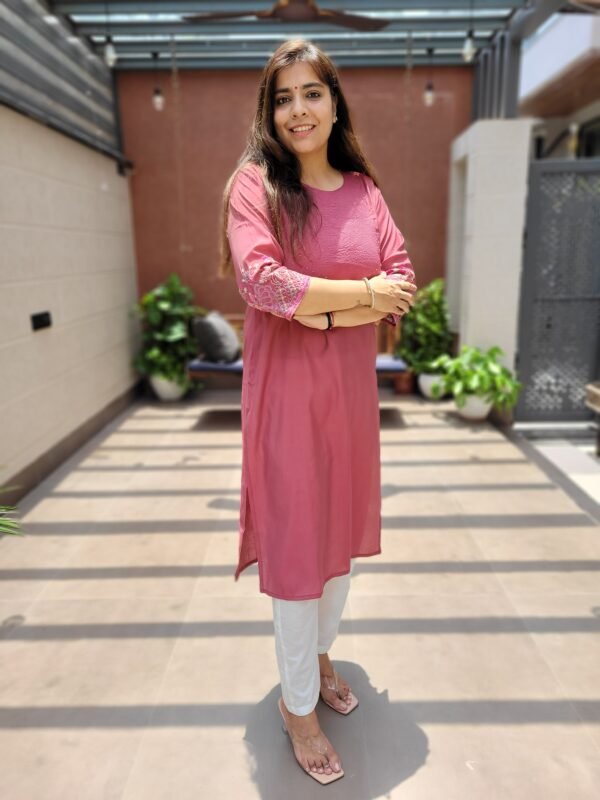 Roman Silk Kurta with Embroidery