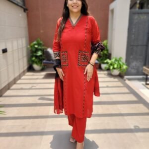 Appliqué Cotton Suit set