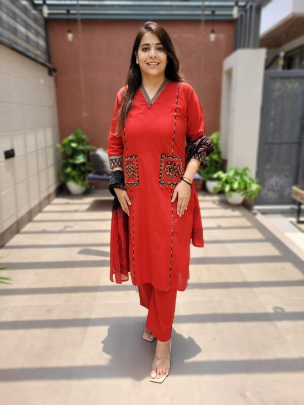 Appliqué Cotton Suit set