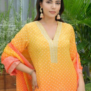 Natural Crepe with Zari Work