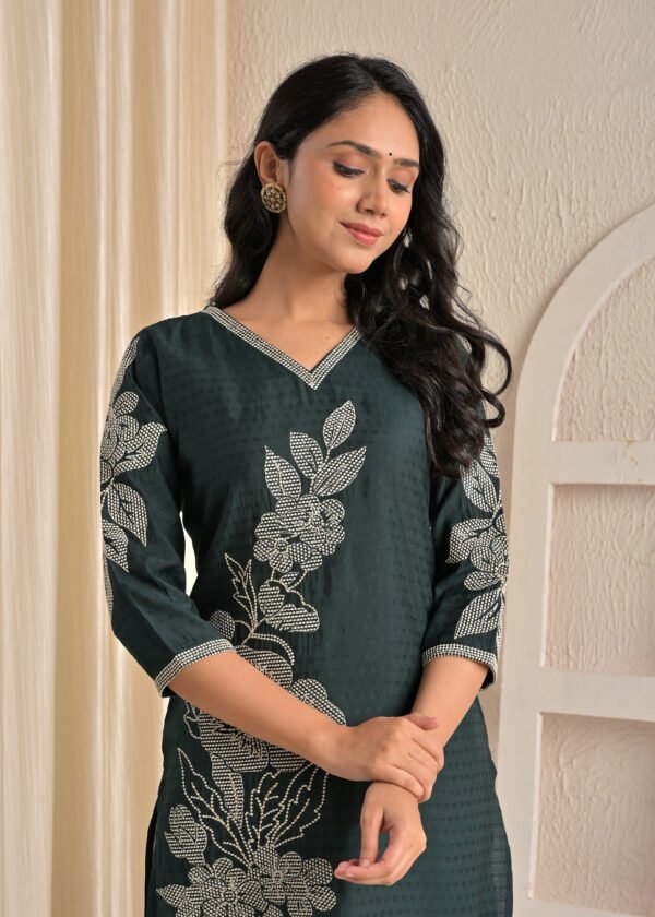 Roman Jacquard Embroidered Kurta for Women